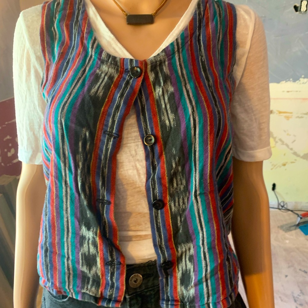 Guatemalan boho handmade vest size medium